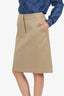Theory Khaki Midi Skirt Size 2