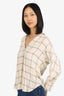 Vince White Check V-Neck Top Size XXS