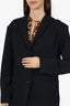Horses Black Cotton/Wool Single Breasted Blazer Size 2