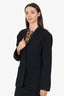 Horses Black Cotton/Wool Single Breasted Blazer Size 2
