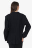 Horses Black Cotton/Wool Single Breasted Blazer Size 2
