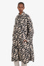 Marant Etoile Beige/Black Wool Felexia Zebra Overcoat Size 12