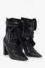Christian Dior Black Leather Tie Booties Size 41