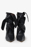 Christian Dior Black Leather Tie Booties Size 41
