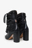 Christian Dior Black Leather Tie Booties Size 41