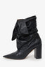 Christian Dior Black Leather Tie Booties Size 41