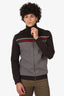 Gucci Brown Web Stripe Intarsia Knit Zipper Front Sweater Size L Mens