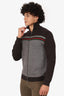 Gucci Brown Web Stripe Intarsia Knit Zipper Front Sweater Size L Mens