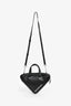 Balenciaga Black Leather Logo Triangle Top Handle Bag with Strap
