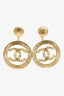 Pre-Loved ™ Chanel 1994 Gold Plated CC Dangle 'Sunburst' Clip On Earrings