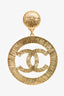 Pre-Loved ™ Chanel 1994 Gold Plated CC Dangle 'Sunburst' Clip On Earrings