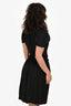 Louis Vuitton Black Silk Puff Sleeve Zipper Midi Dress Size 38