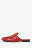 Gucci Red Leather Horsebit Princetown Slip-on Loafer Size 37.5