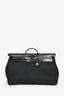 Hermes 2019 Black Canvas/Leather Toile Militaire Zip Cabine Herbag 50