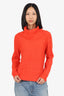 Joie Orange Turtle Neck Knit Sweater Size M