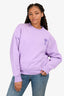 Ami Purple Heart Logo Embroidered Crewneck Sweater Size M