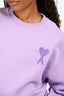 Ami Purple Heart Logo Embroidered Crewneck Sweater Size M