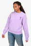Ami Purple Heart Logo Embroidered Crewneck Sweater Size M