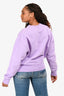 Ami Purple Heart Logo Embroidered Crewneck Sweater Size M