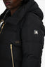 Moose Knuckle Black Zipper Detail Hooded Down Coat Size L