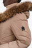 Mackage Beige Fur Trim Hooded Belted Down Coat Size XL