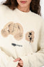 Palm Angels White Teddy Bear Crewneck Sweater Size XS