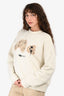 Palm Angels White Teddy Bear Crewneck Sweater Size XS