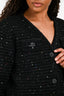 Self-Portrait Black Sequin Embellished Pocket Detail Cardigan Size L