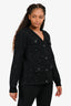 Self-Portrait Black Sequin Embellished Pocket Detail Cardigan Size L