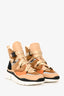 Chloe Brown/Orange Suede/Leather Shearling Lined High Top Sneakers Size 38