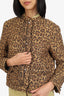 Valentino Leopard Print Tweed Rockstud Jacket Size 38