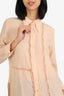 Chloe Pink Silk Lace Trimmed Blouse Size 40