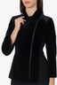 Akris Punto Black Velvet & Jersey Biker Moto Jacket Size 6