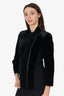 Akris Punto Black Velvet & Jersey Biker Moto Jacket Size 6