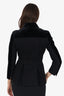 Akris Punto Black Velvet & Jersey Biker Moto Jacket Size 6
