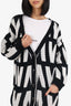 Valentino Black/White Logo Print Knit Cardigan Size S