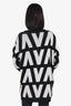 Valentino Black/White Logo Print Knit Cardigan Size S