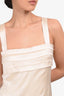 Pre-Loved Chanel™ 2005 Cream Silk Pleated Sleeveless Midi Dress Size 38