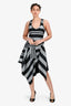 Proenza Schouler Black/White Striped Asymmetrical Midi Dress Size 4