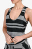 Proenza Schouler Black/White Striped Asymmetrical Midi Dress Size 4