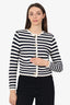 Ba&sh Black/White Gaspard Striped Knit Crewneck Cardigan Size 0