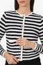 Ba&sh Black/White Gaspard Striped Knit Crewneck Cardigan Size 0