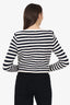 Ba&sh Black/White Gaspard Striped Knit Crewneck Cardigan Size 0