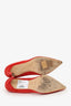Manolo Blahnik Red Suede Pointed Toe Heels Size 37.5