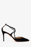 Aquazzura Black Suede Leather 'Very Matilde' Pump 85 Heels Size 40