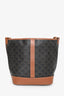 Celine Brown Canvas/Leather Triomphe Medium Bucket Bag
