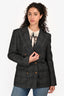 Sandro Grey Check Double Breasted Blazer Size 38