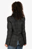 Sandro Grey Check Double Breasted Blazer Size 38