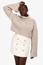 Birgitte Herskind Beige Wool Blend Cropped Turtleneck 'Aimee' Sweater Size S