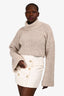 Birgitte Herskind Beige Wool Blend Cropped Turtleneck 'Aimee' Sweater Size S